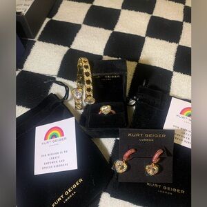 Kurt Geiger crystal heart pave jewelry set